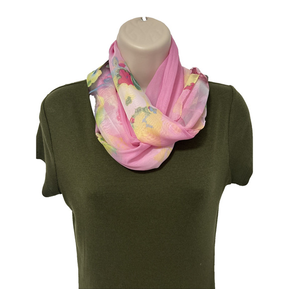 Women's 18X58" Pastel Colorful Spring Bloomcore Scarf Floral Easter BOHO Cottage - Picture 5 of 6